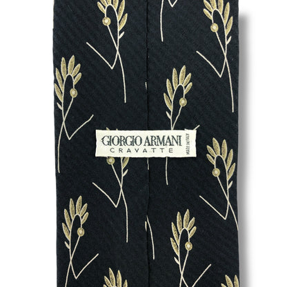 【7103】良品！ジョルジオアルマーニ　ネクタイ　ブラック系