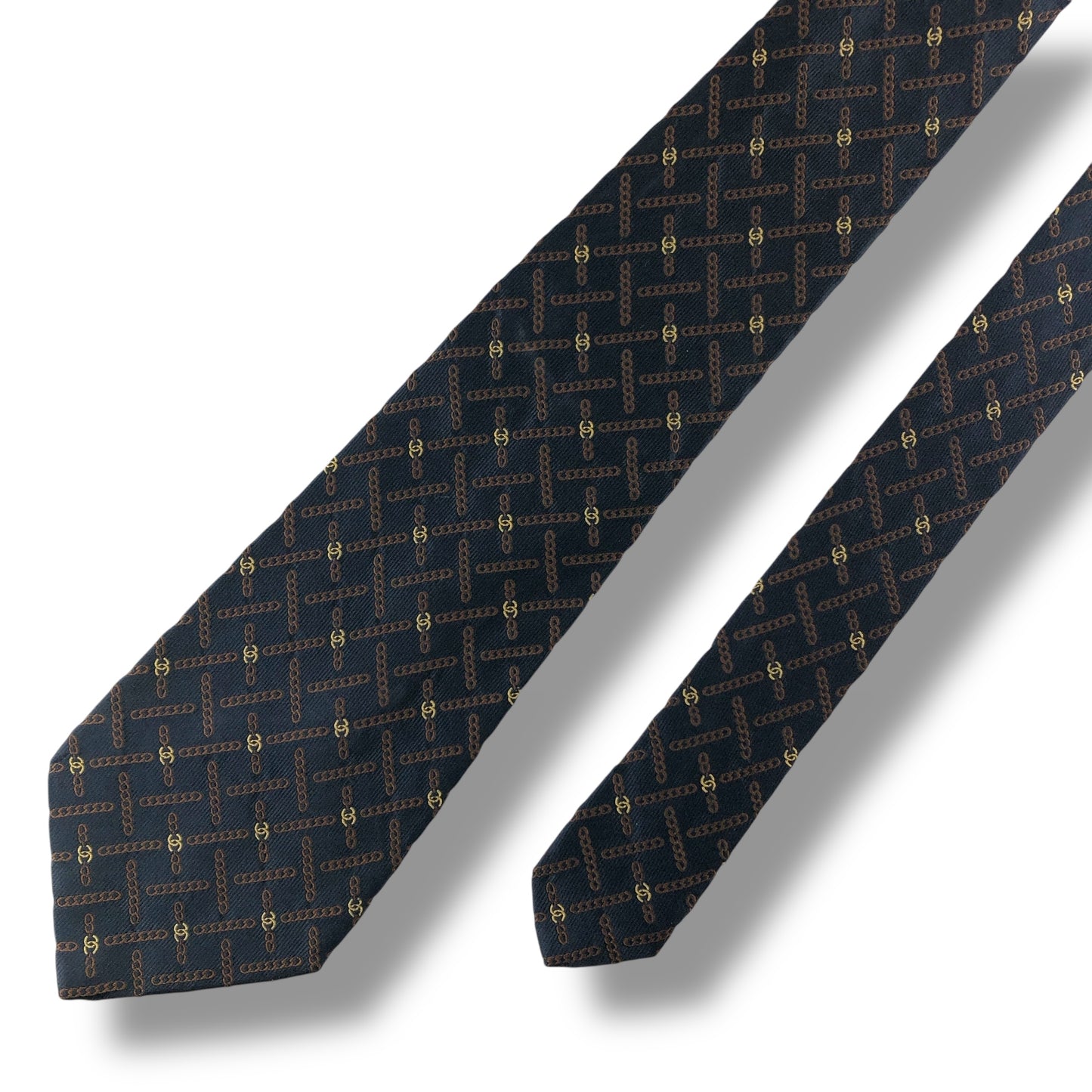 【7111】良品！シャネル　ネクタイ　ネイビー系