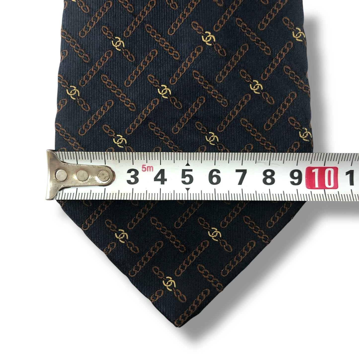 【7111】良品！シャネル　ネクタイ　ネイビー系