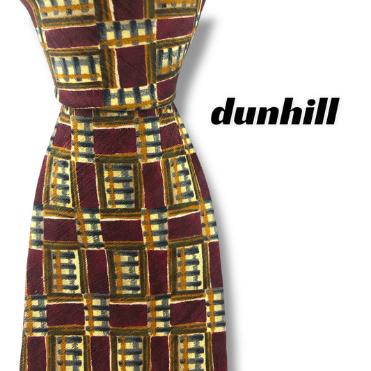 【7114】良品！ダンヒル　ネクタイ　ボルドー系