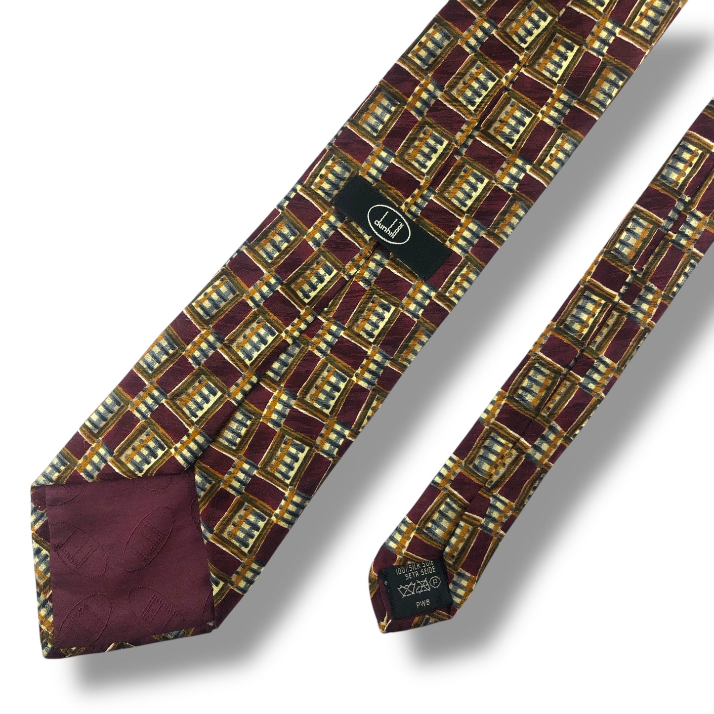 【7114】良品！ダンヒル　ネクタイ　ボルドー系