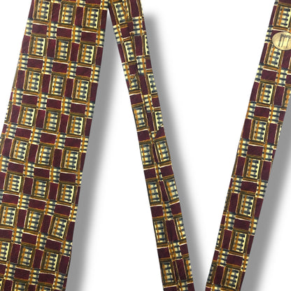 【7114】良品！ダンヒル　ネクタイ　ボルドー系