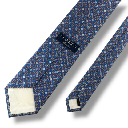 【7115】美品！ニナリッチ　ネクタイ　水色系　花柄