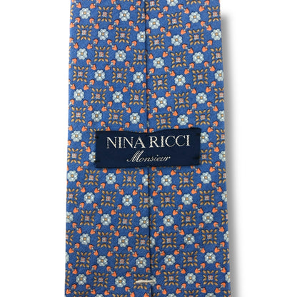 【7115】美品！ニナリッチ　ネクタイ　水色系　花柄