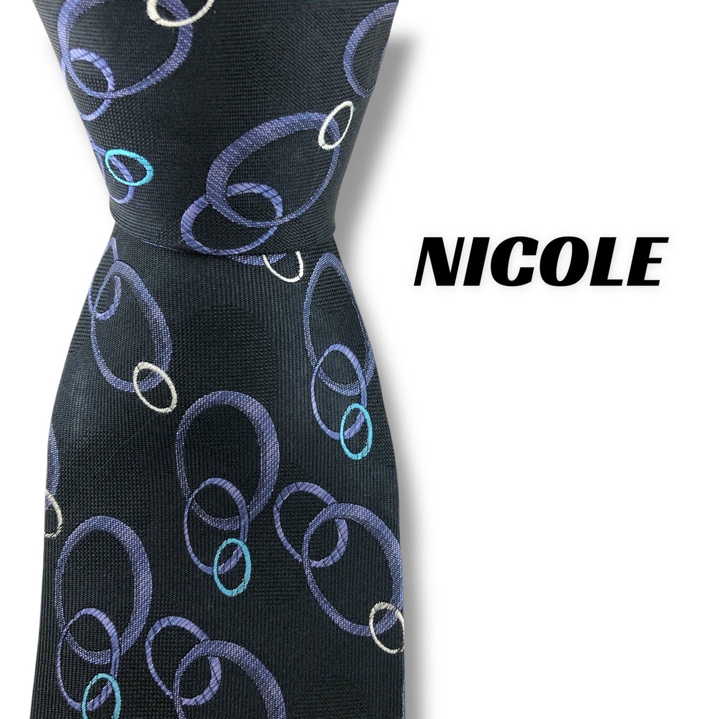 【7116】良品！ニコル　ネクタイ　ネイビー系