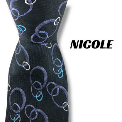 【7116】良品！ニコル　ネクタイ　ネイビー系