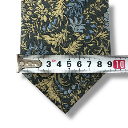 【7122】美品！イヴサンローラン　ネクタイ　水色グレー系　花柄