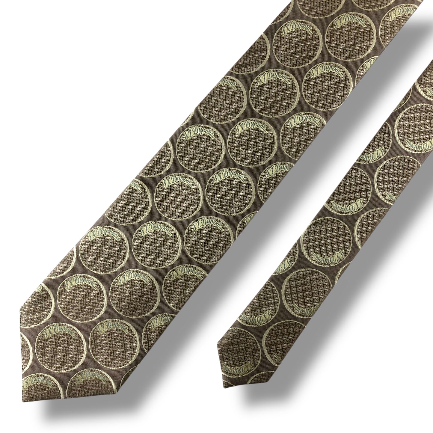 【7123】良品！エステーデュポン　ネクタイ　ベージュ系