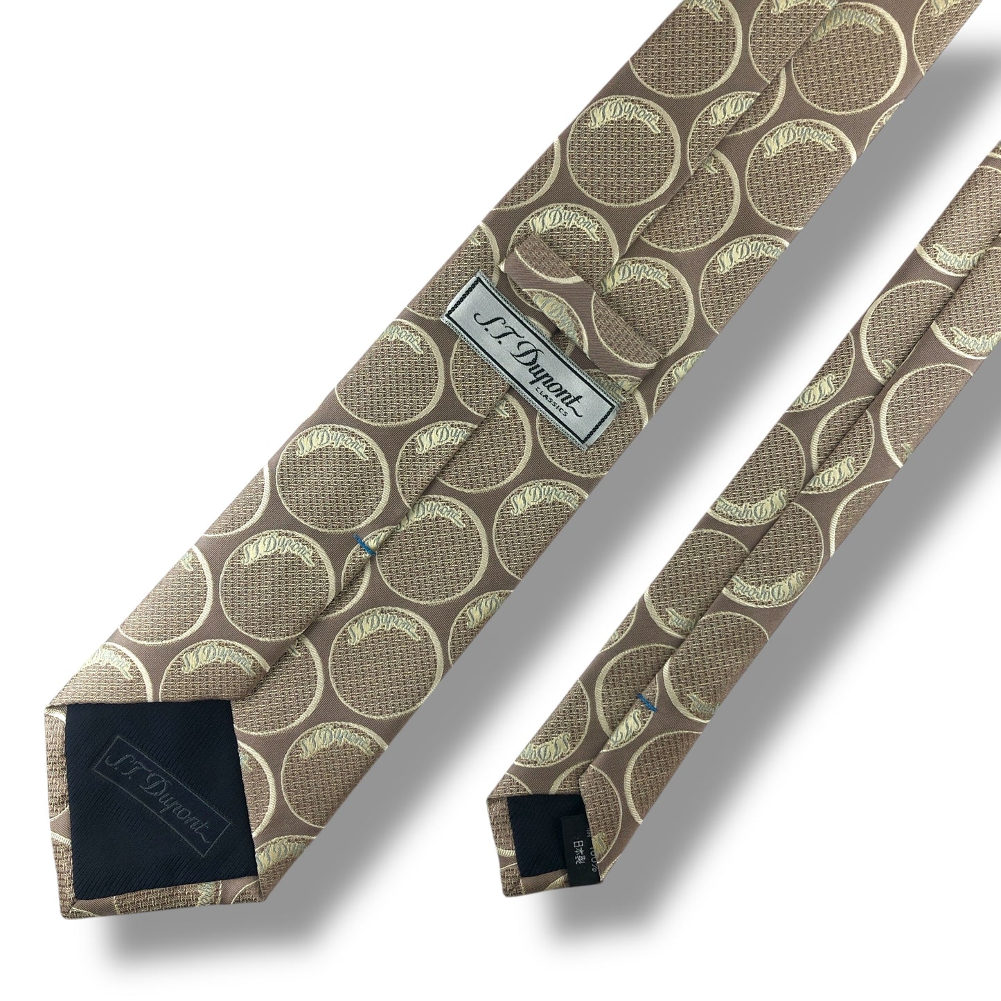 【7123】良品！エステーデュポン　ネクタイ　ベージュ系