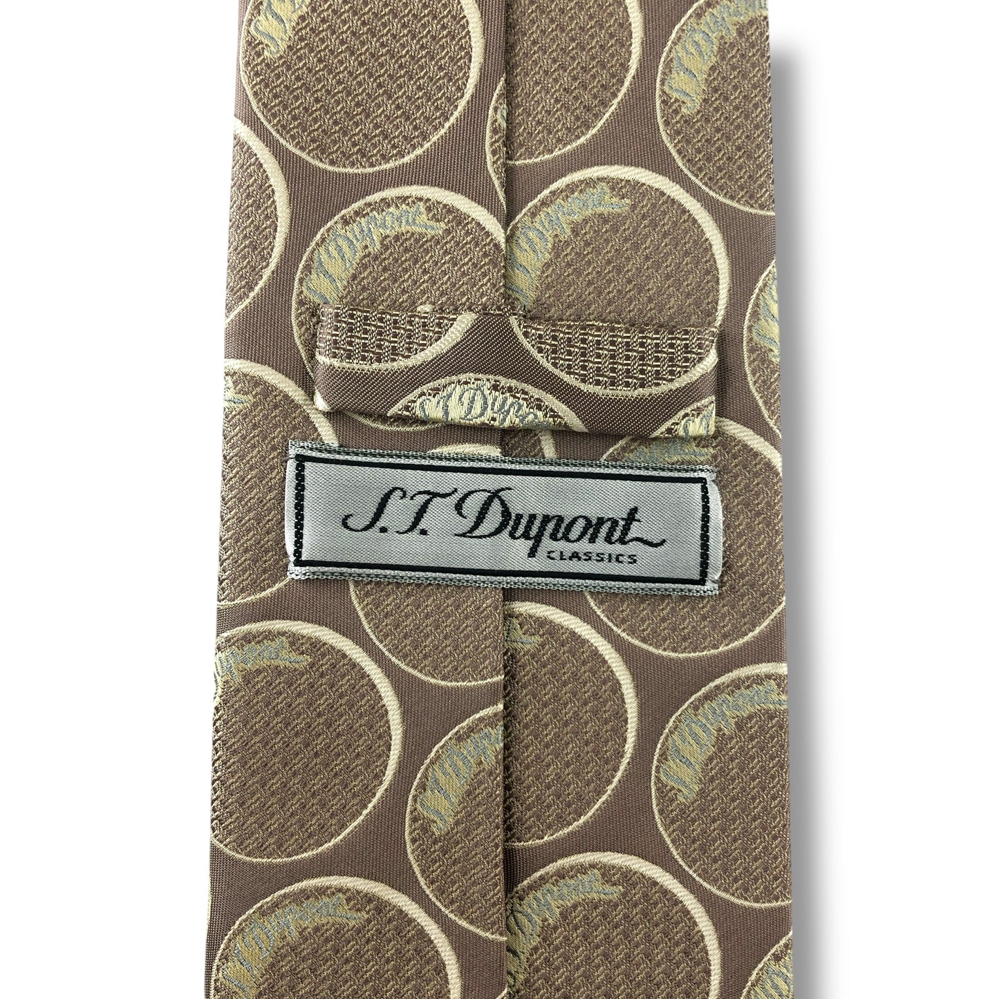 【7123】良品！エステーデュポン　ネクタイ　ベージュ系