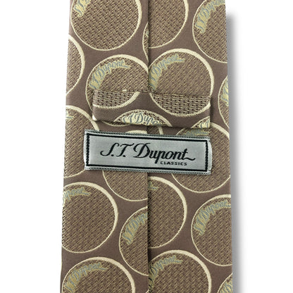 【7123】良品！エステーデュポン　ネクタイ　ベージュ系