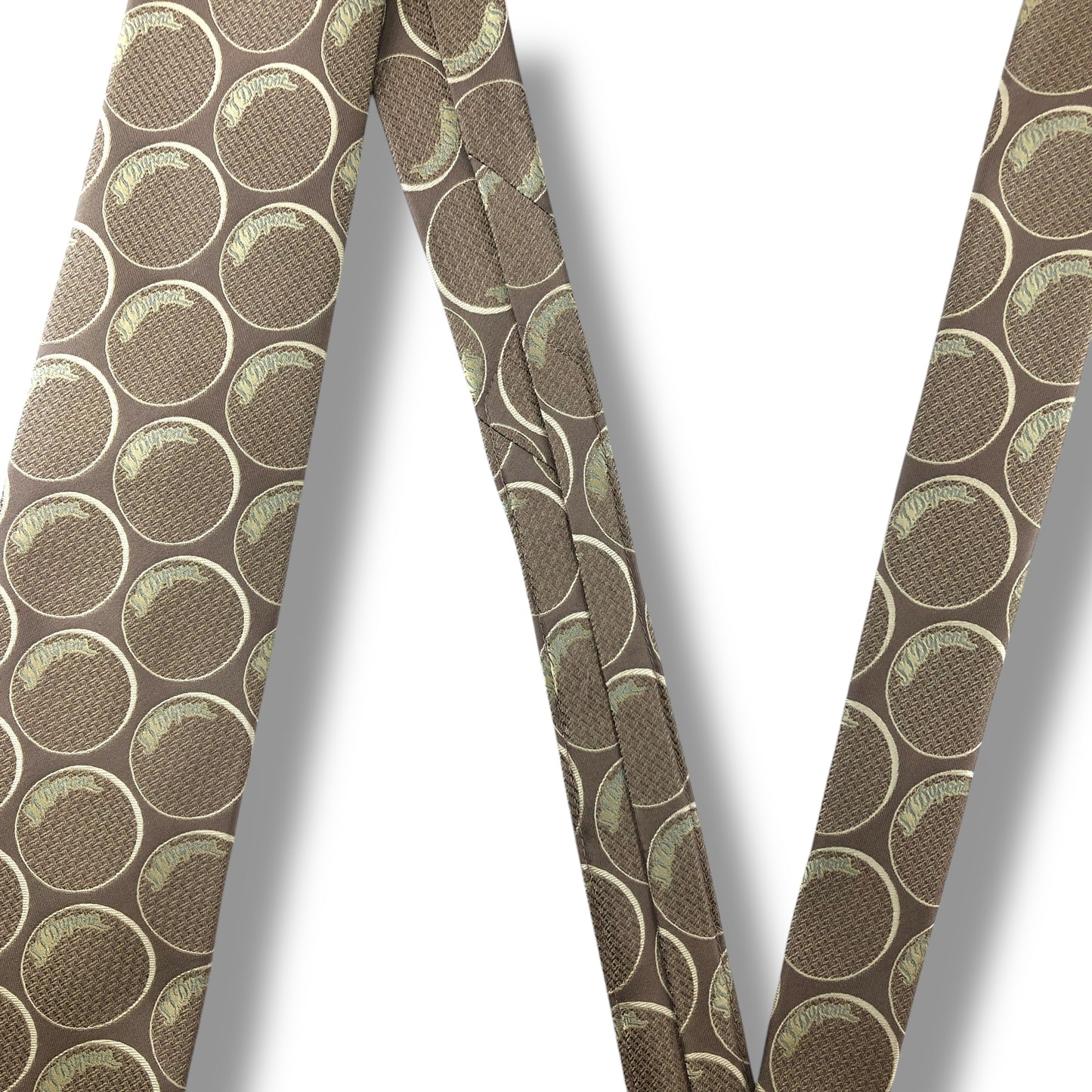 【7123】良品！エステーデュポン　ネクタイ　ベージュ系