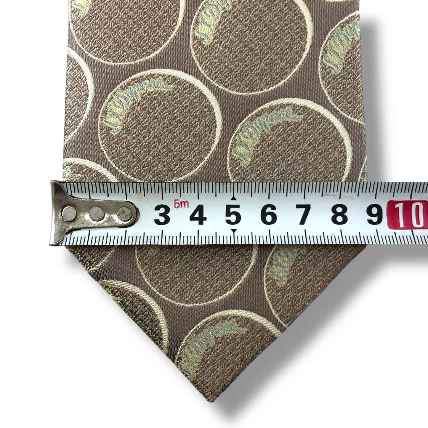 【7123】良品！エステーデュポン　ネクタイ　ベージュ系