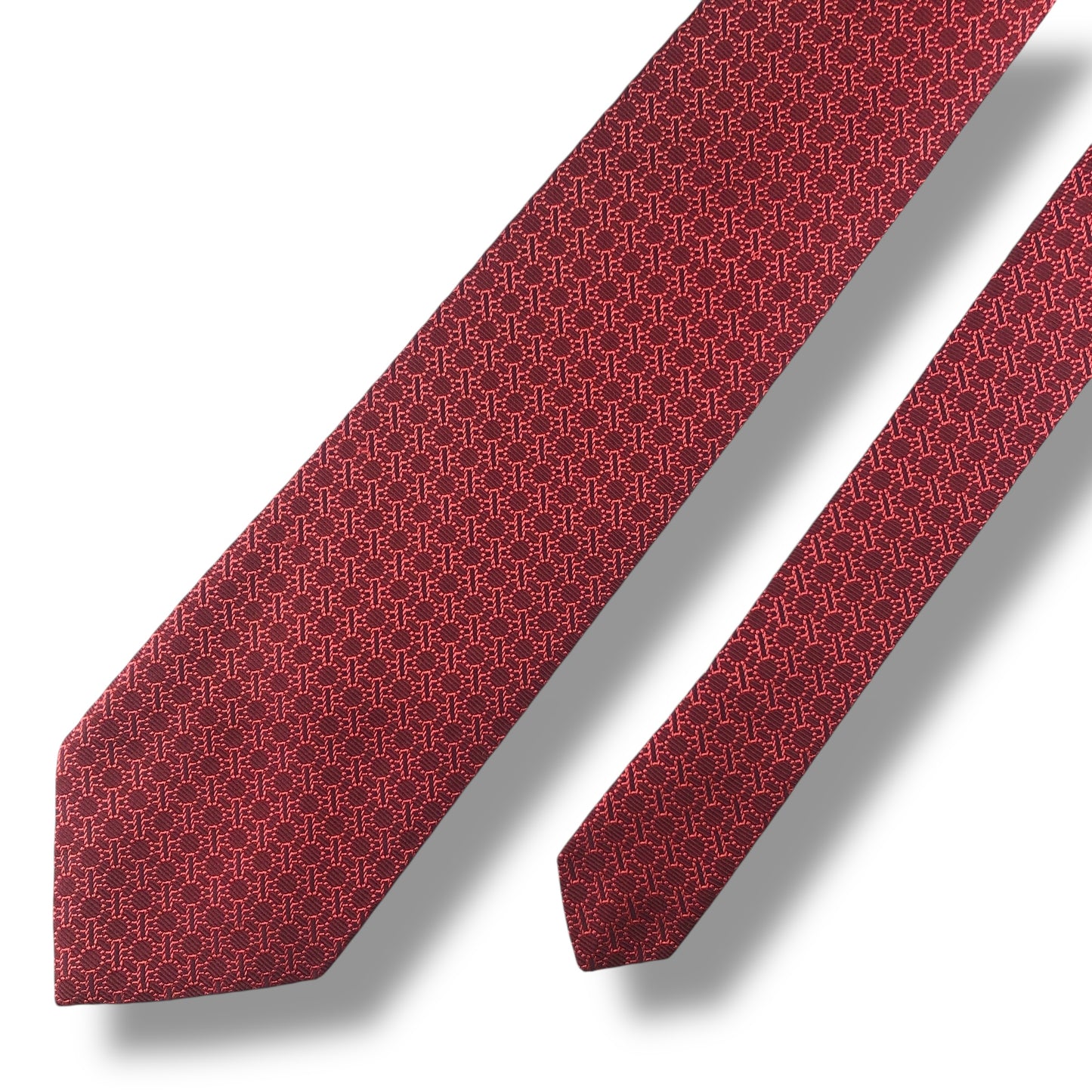 【7124】美品！ランセル　ネクタイ　レッド系