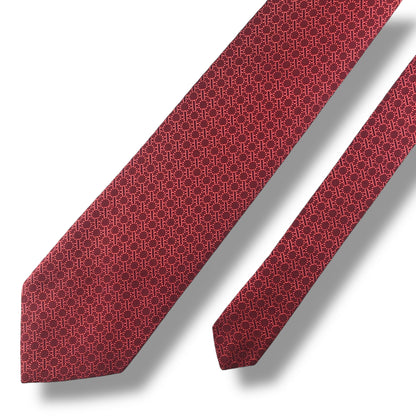 【7124】美品！ランセル　ネクタイ　レッド系