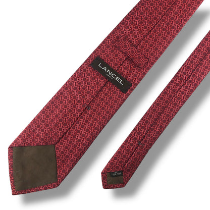 【7124】美品！ランセル　ネクタイ　レッド系