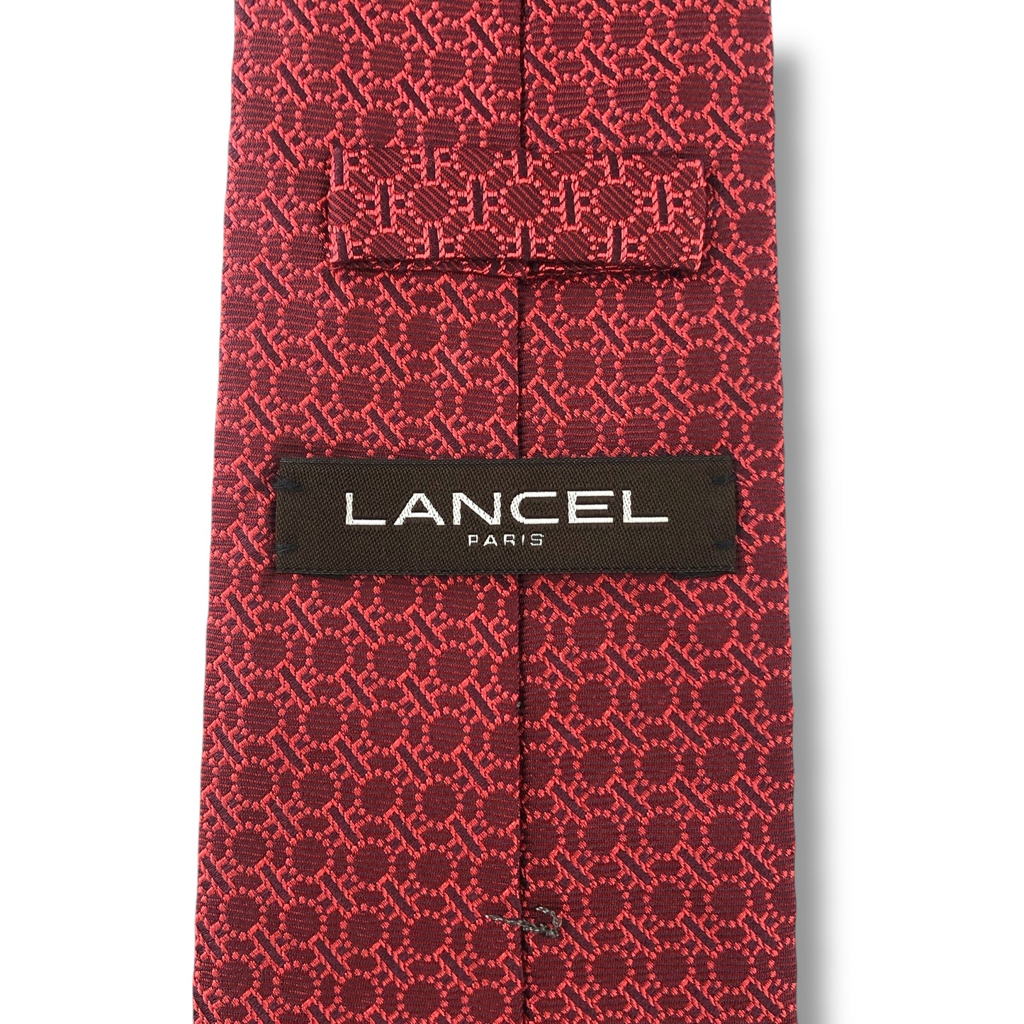 【7124】美品！ランセル　ネクタイ　レッド系