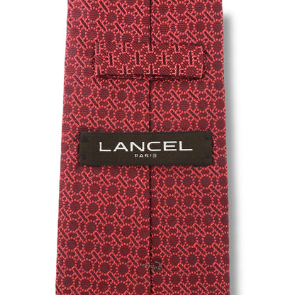 【7124】美品！ランセル　ネクタイ　レッド系
