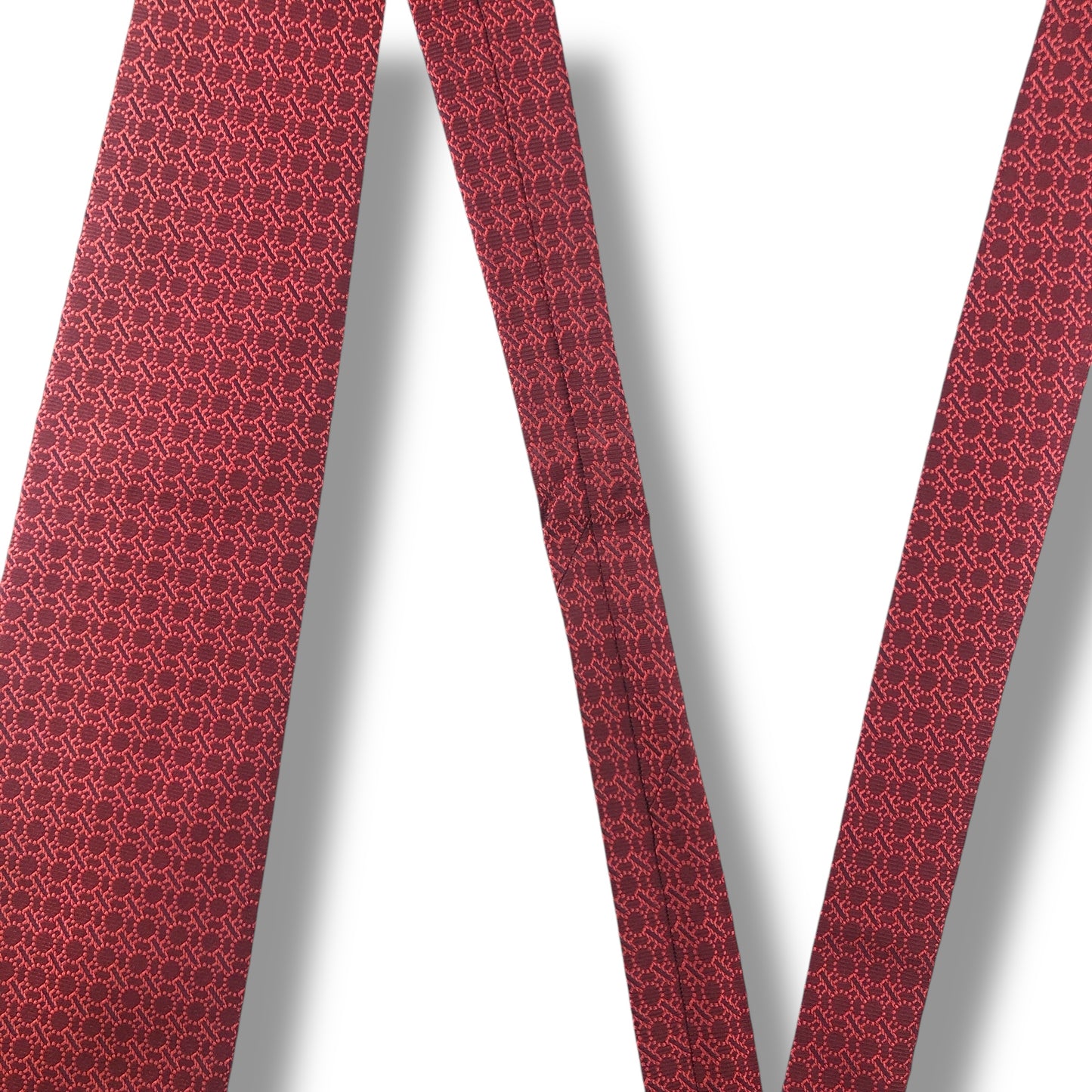 【7124】美品！ランセル　ネクタイ　レッド系