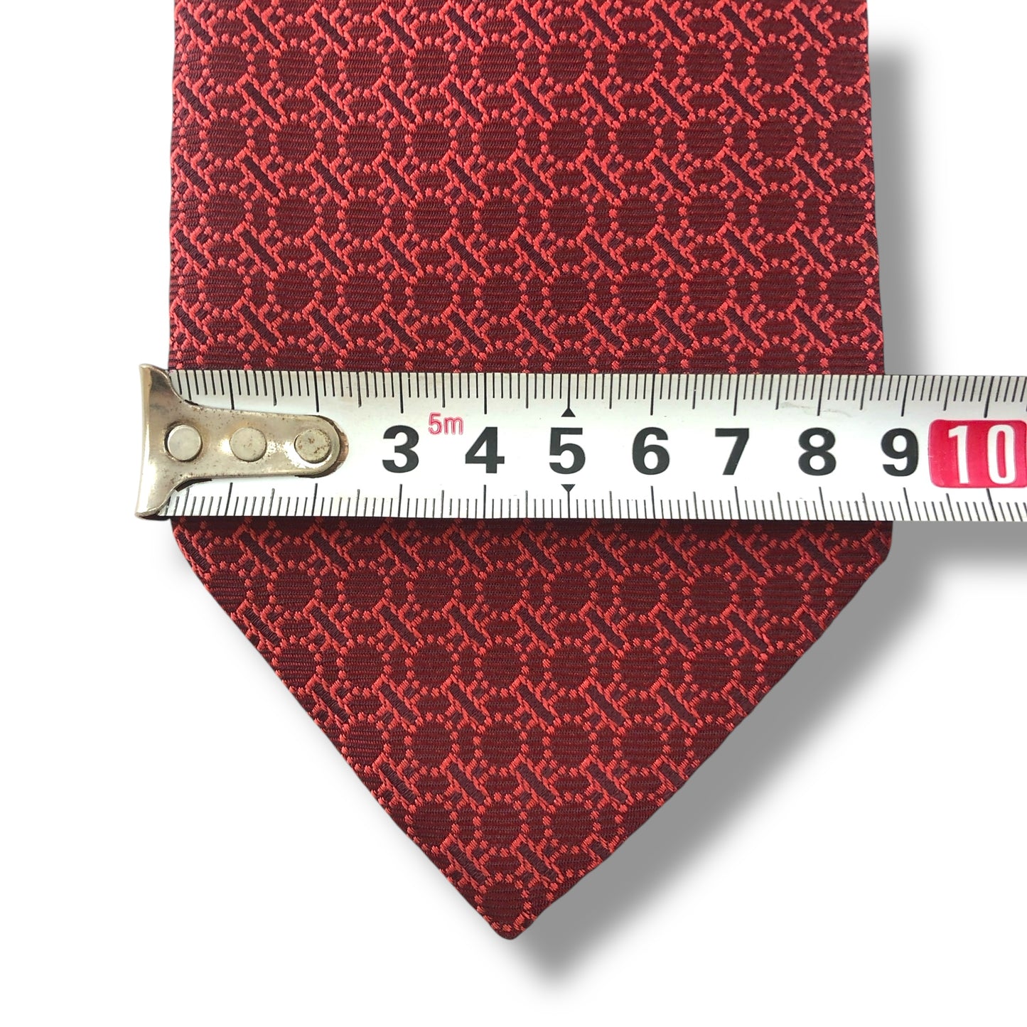 【7124】美品！ランセル　ネクタイ　レッド系