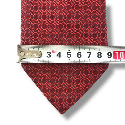 【7124】美品！ランセル　ネクタイ　レッド系