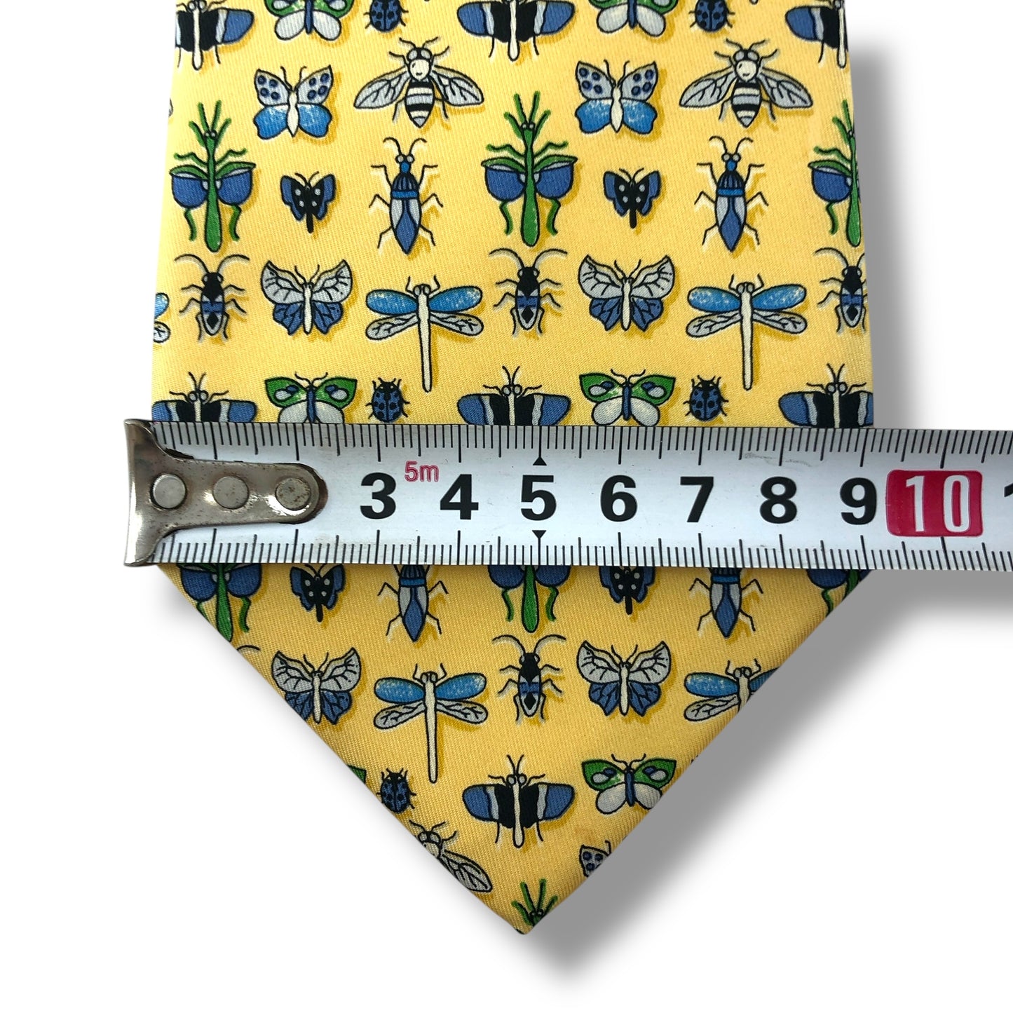 【7126】良品！サルヴァトーレフェラガモ　ネクタイ　イエロー系　昆虫柄