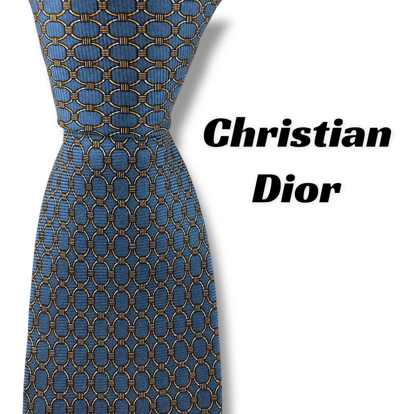 【7131】良品！クリスチャンディオール　ネクタイ　水色系