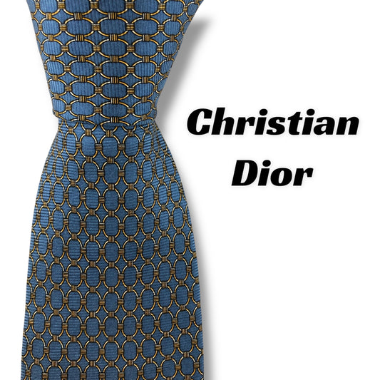 【7131】良品！クリスチャンディオール　ネクタイ　水色系