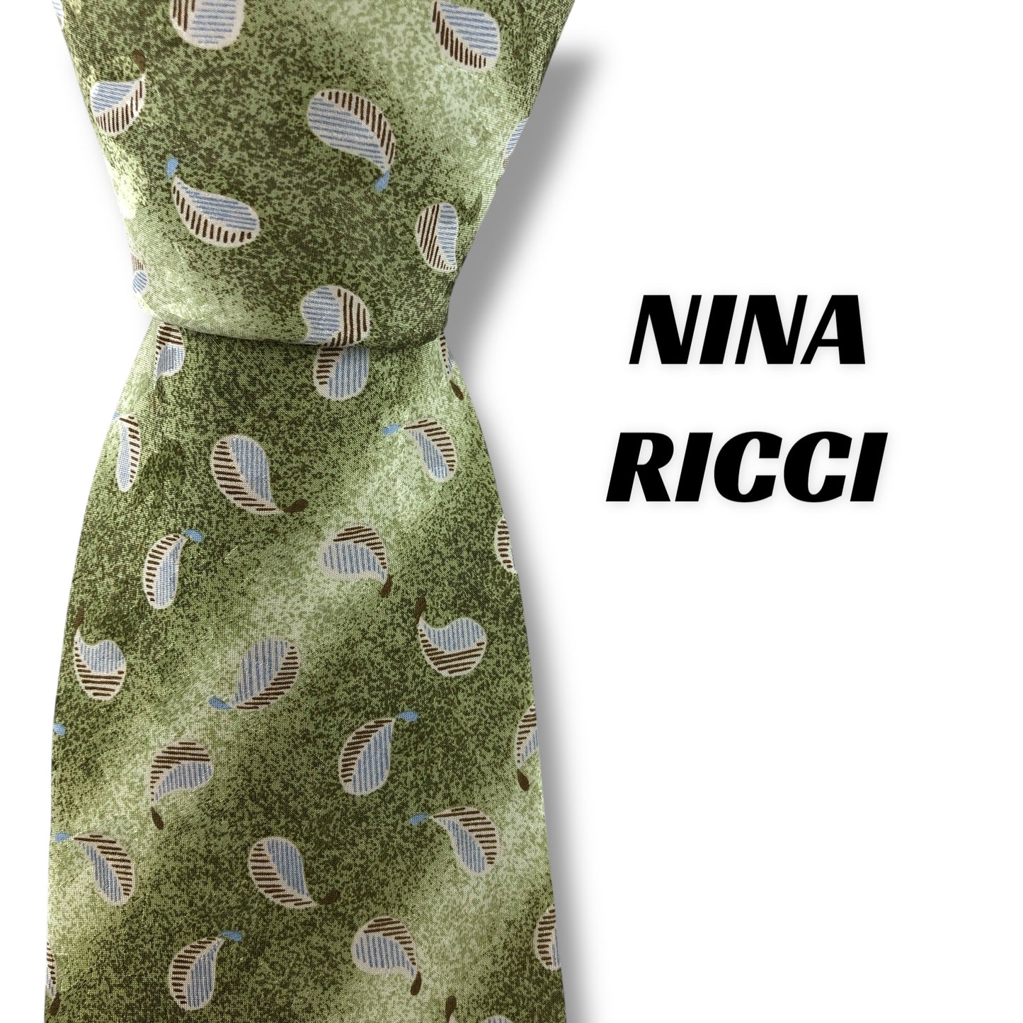 【7132】良品！ニナリッチ　ネクタイ　黄緑系