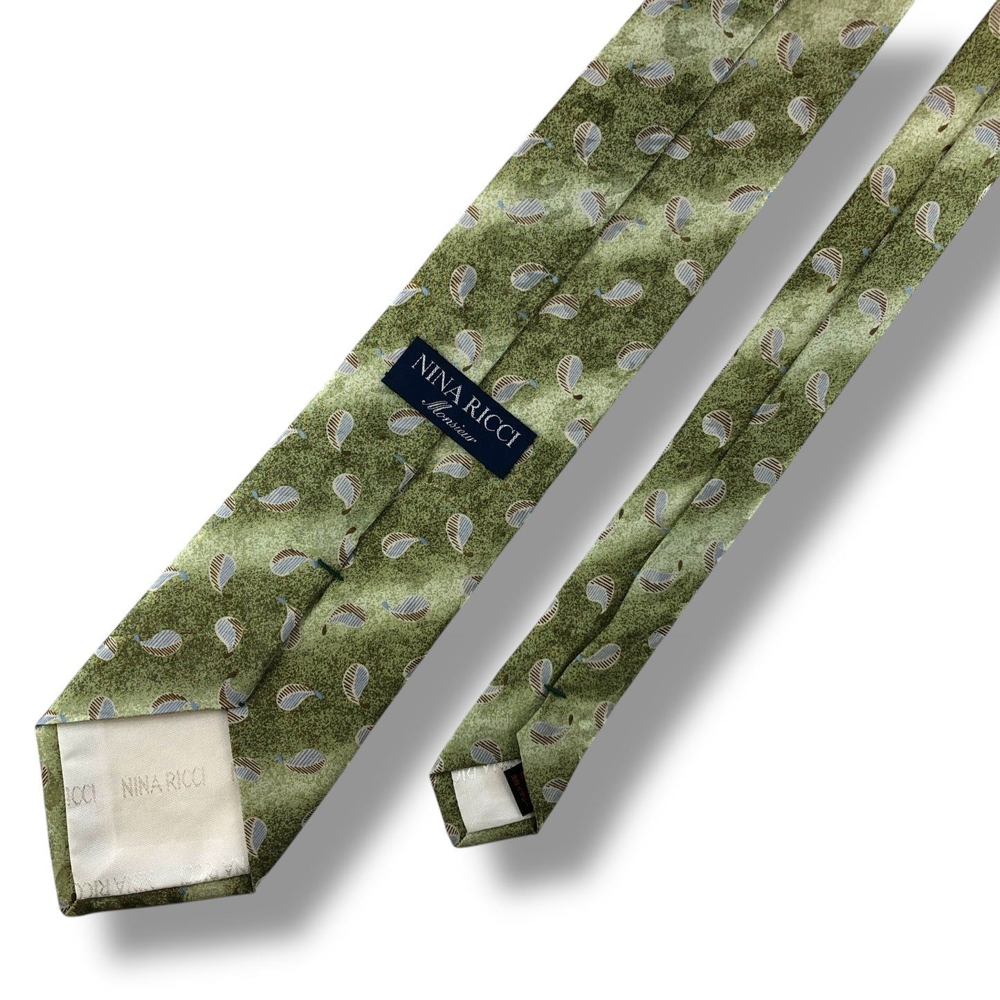 【7132】良品！ニナリッチ　ネクタイ　黄緑系