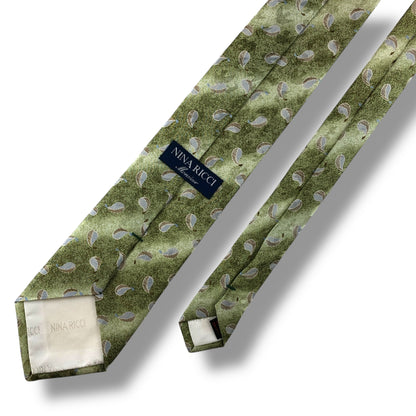 【7132】良品！ニナリッチ　ネクタイ　黄緑系