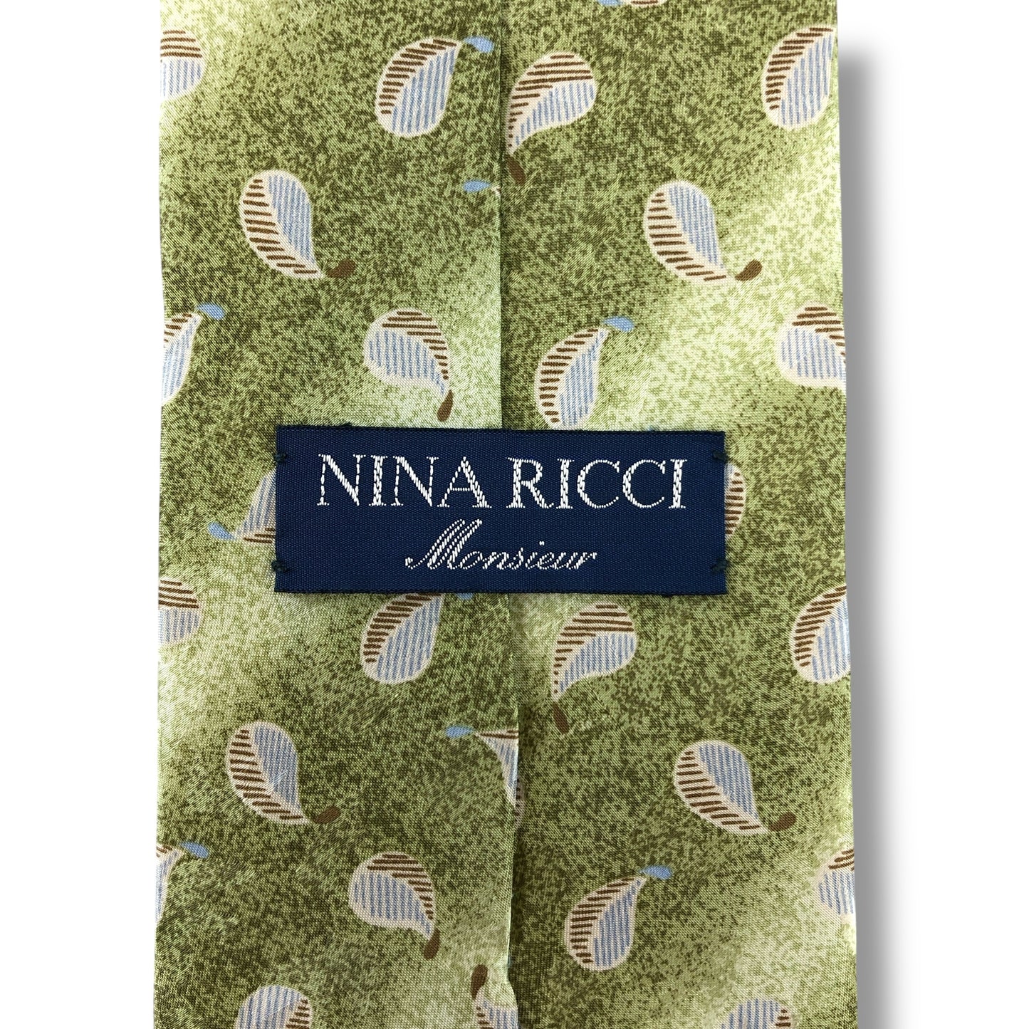 【7132】良品！ニナリッチ　ネクタイ　黄緑系