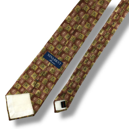 【7133】美品！ニナリッチ　ネクタイ　ピンク系　レッド系