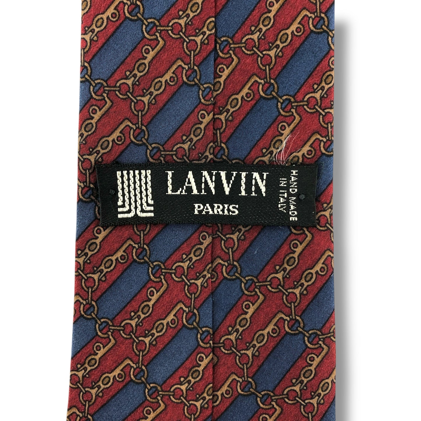 【7137】 良品！ランバン　ネクタイ　レッド系