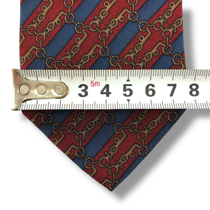 【7137】 良品！ランバン　ネクタイ　レッド系