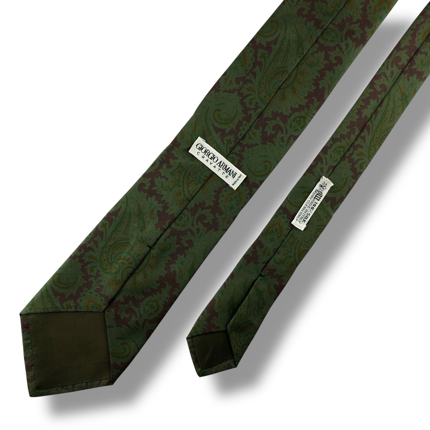 【7138】良品！ジョルジオアルマーニ　ネクタイ　グリーン系