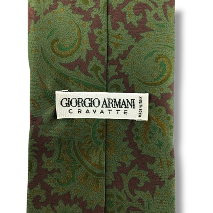 【7138】良品！ジョルジオアルマーニ　ネクタイ　グリーン系