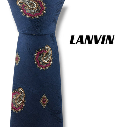 【7141】良品！ランバン　ネクタイ　ネイビー系