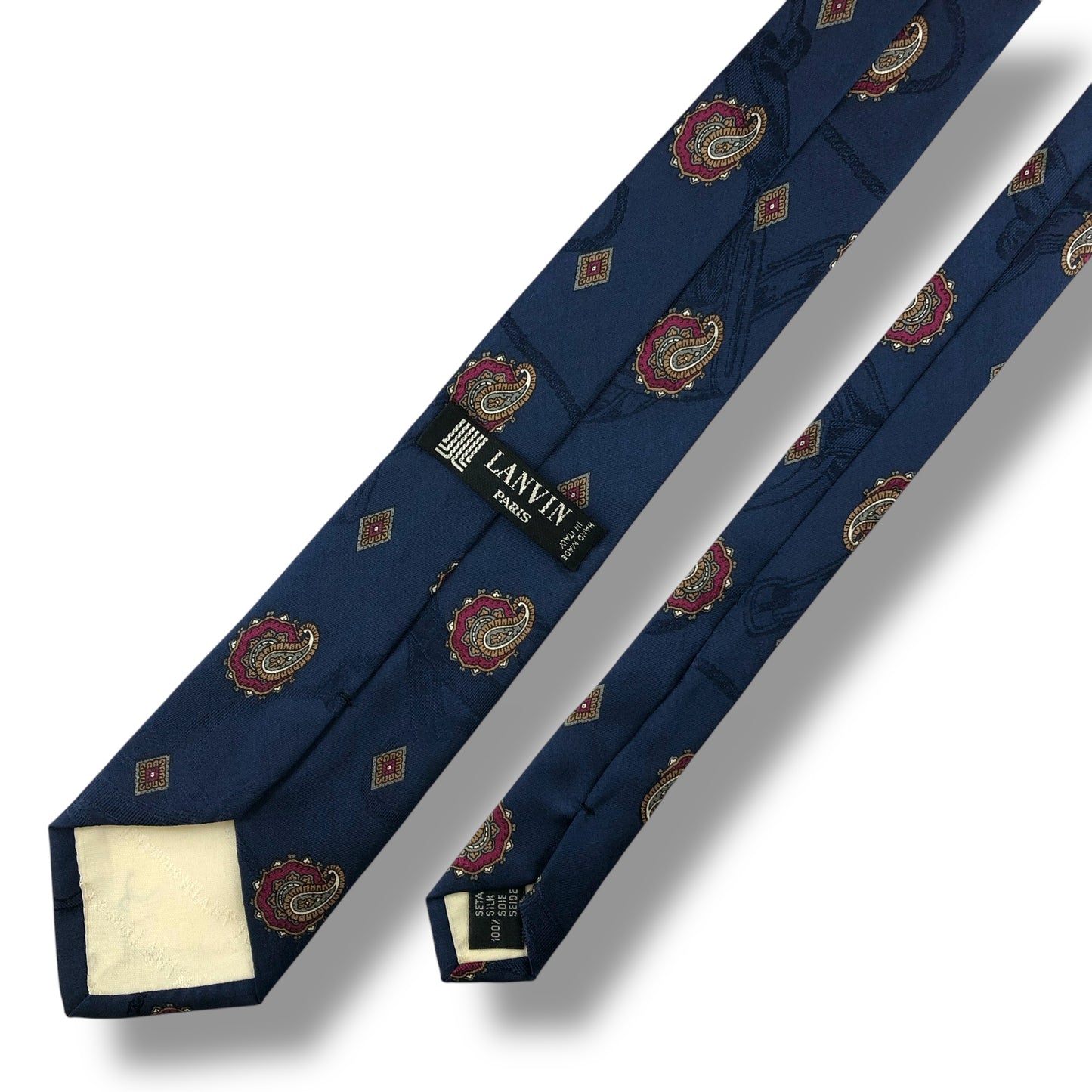 【7141】良品！ランバン　ネクタイ　ネイビー系