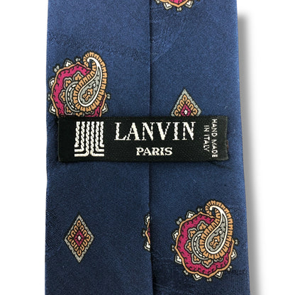 【7141】良品！ランバン　ネクタイ　ネイビー系