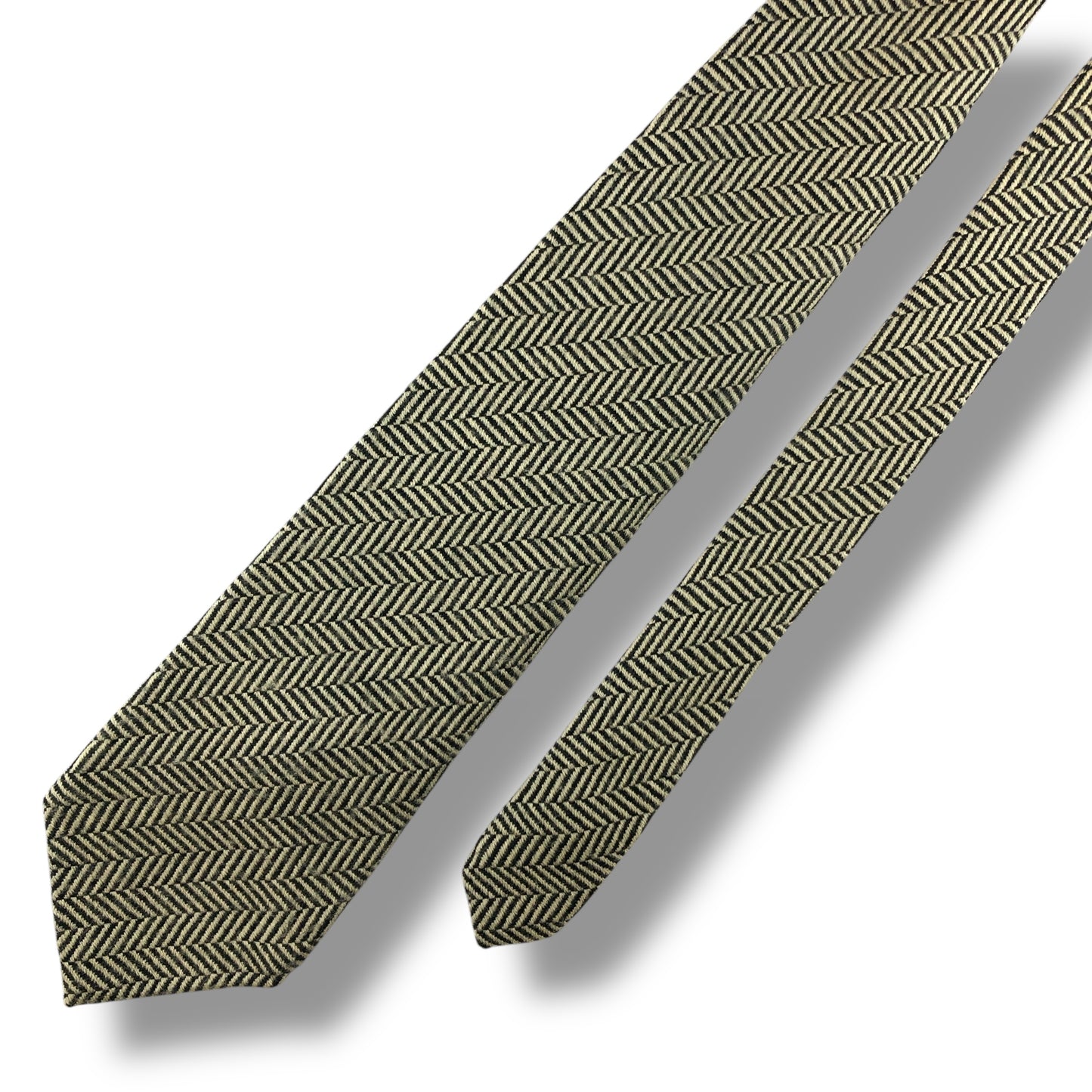 【7143】美品！23区　ネクタイ　ベージュ系　ブラック系