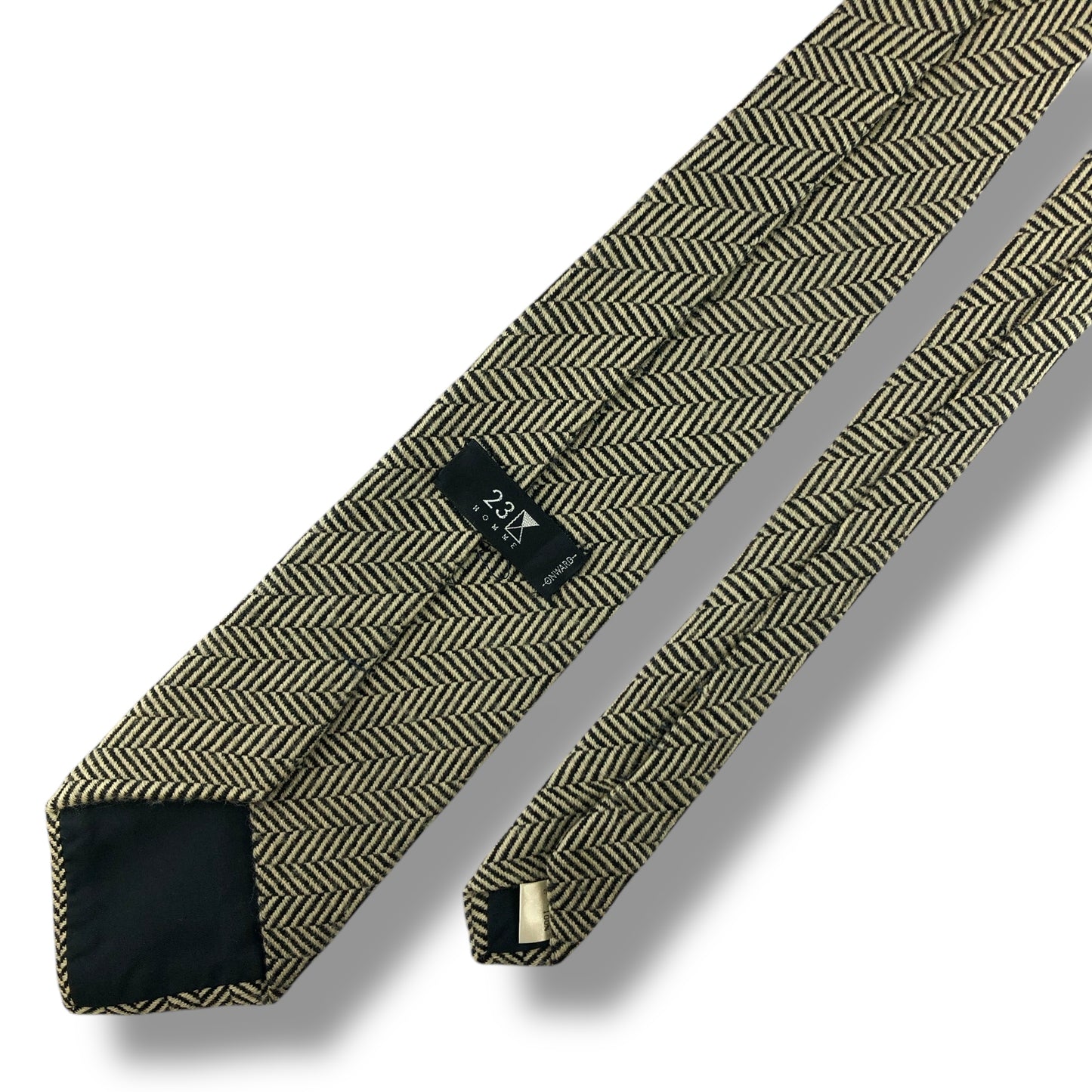 【7143】美品！23区　ネクタイ　ベージュ系　ブラック系