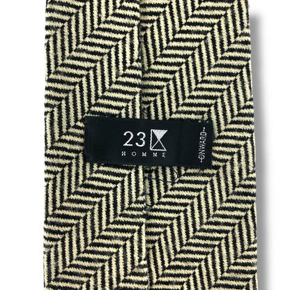 【7143】美品！23区　ネクタイ　ベージュ系　ブラック系