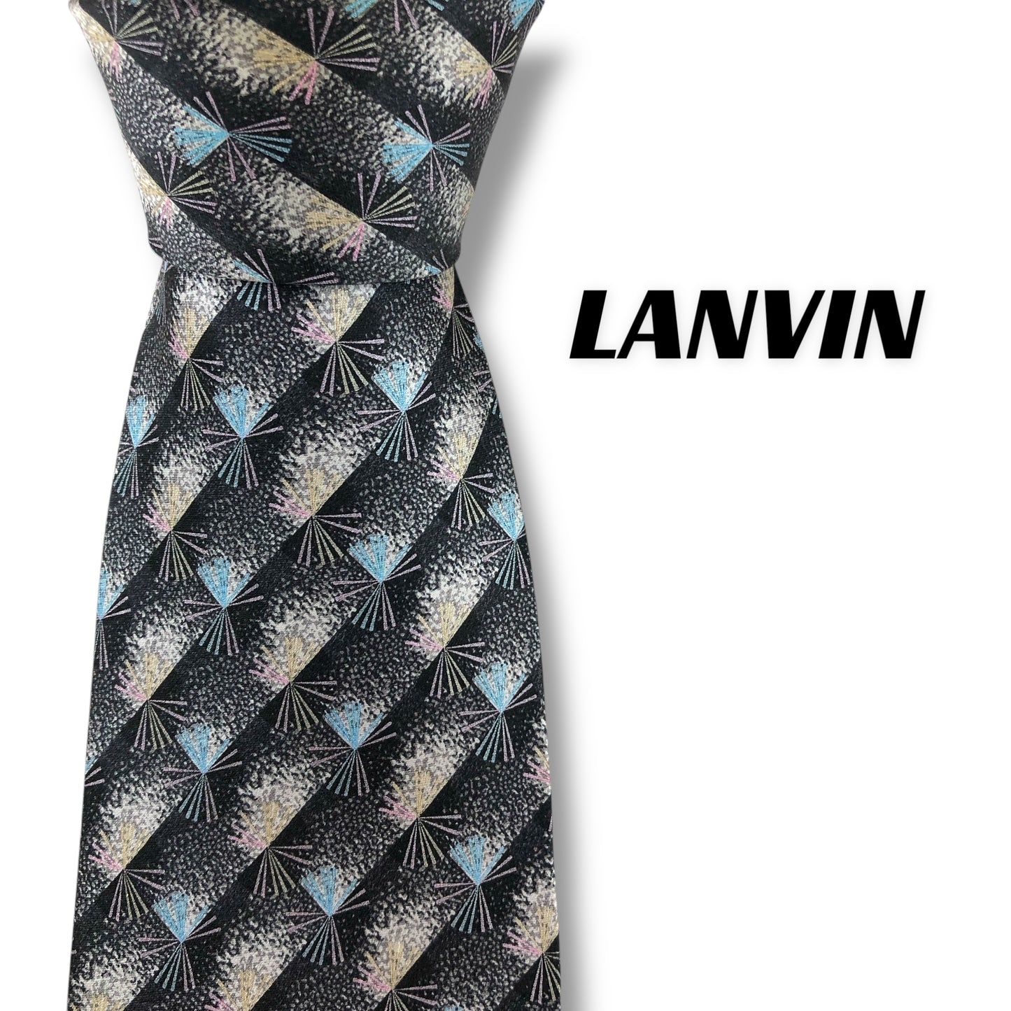 【7145】美品！ランバン　ネクタイ　ネイビー系