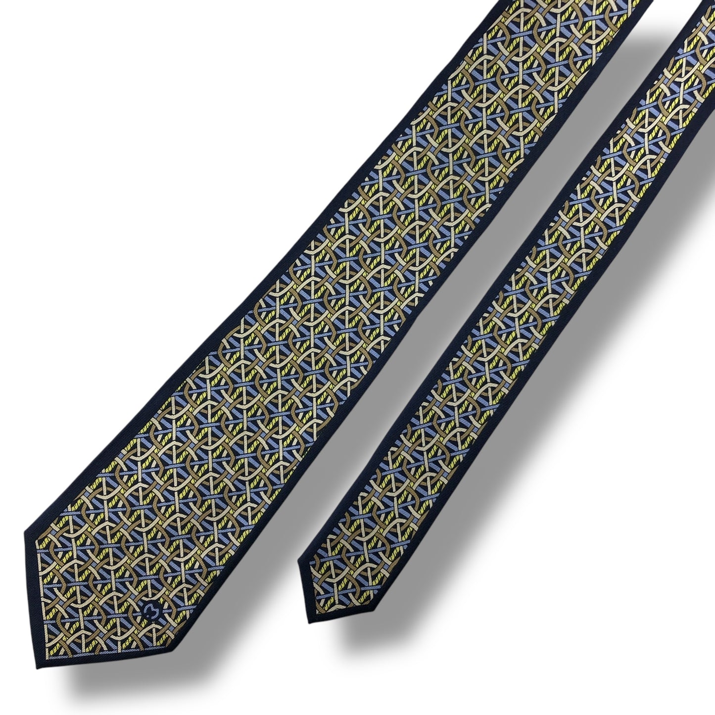 【7146】美品！ミラショーン　ネクタイ　ネイビー系