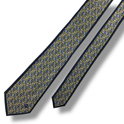 【7146】美品！ミラショーン　ネクタイ　ネイビー系