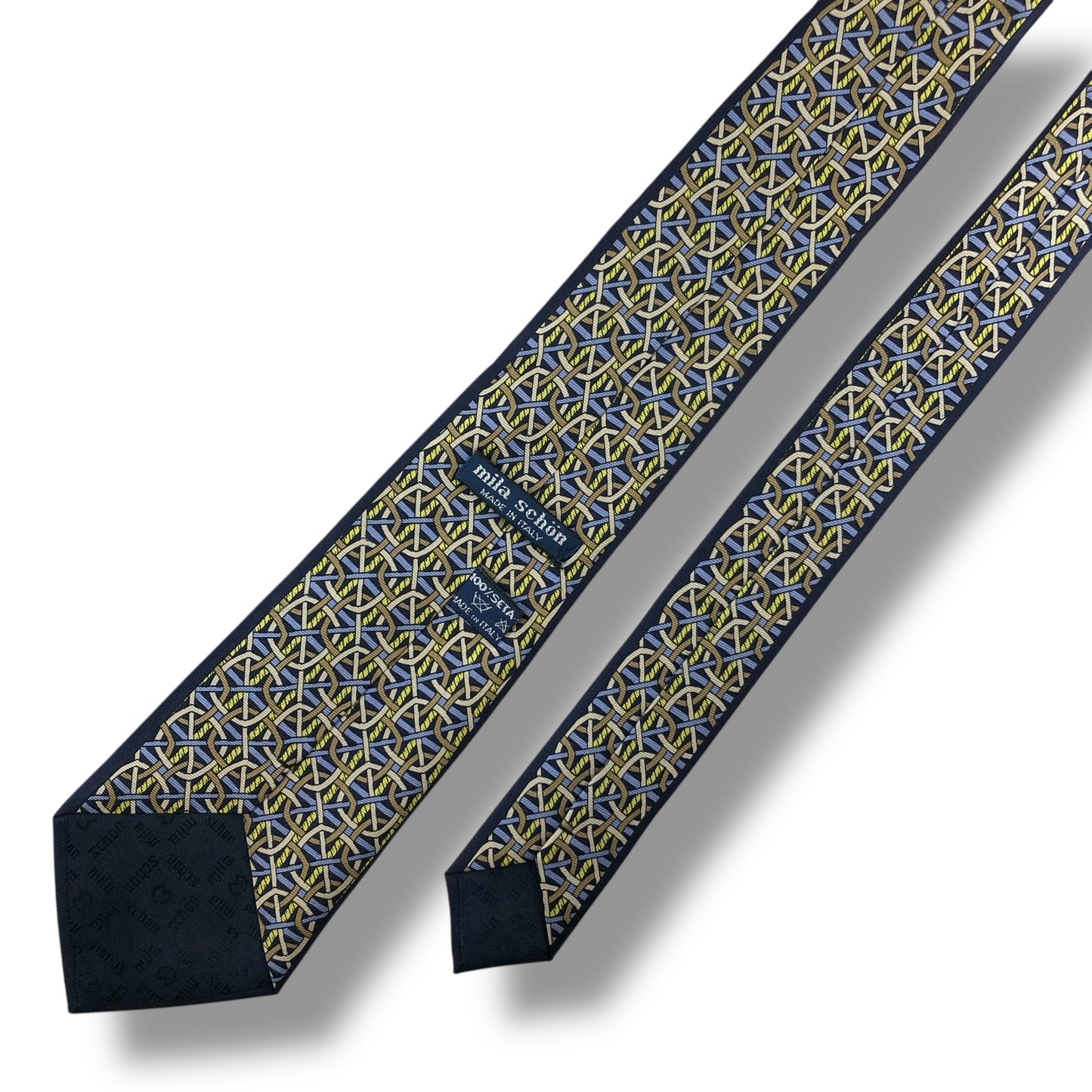 【7146】美品！ミラショーン　ネクタイ　ネイビー系