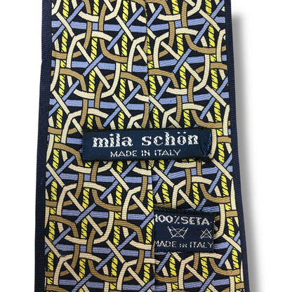 【7146】美品！ミラショーン　ネクタイ　ネイビー系