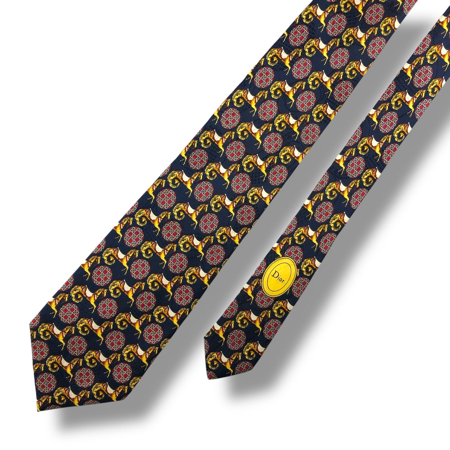 【7148】美品！クリスチャンディオール　ネクタイ　ネイビー系