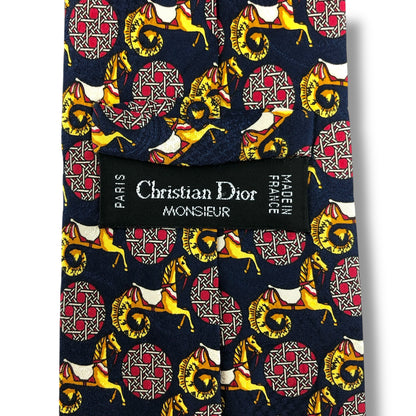 【7148】美品！クリスチャンディオール　ネクタイ　ネイビー系